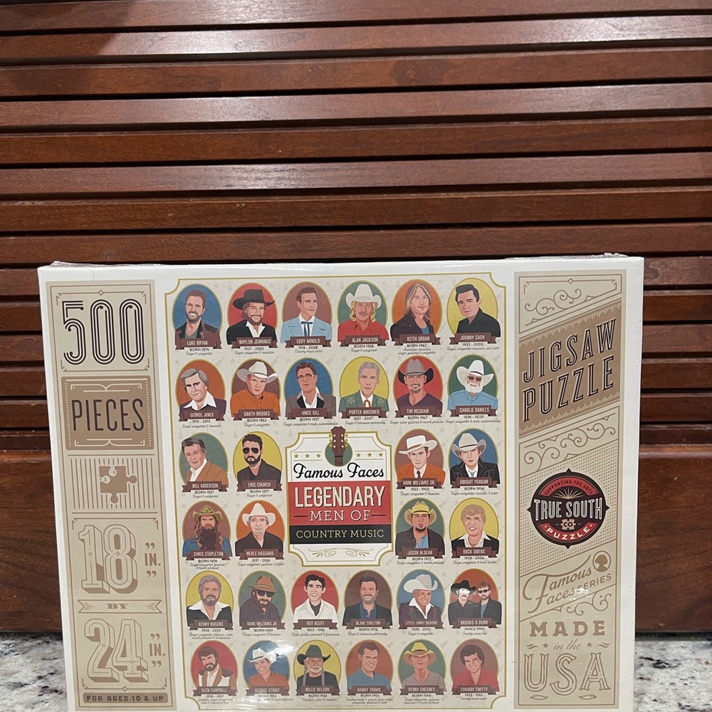 500 Piece Jigsaw Puzzle of Famous Faces Legendary Men of Country Music NWT